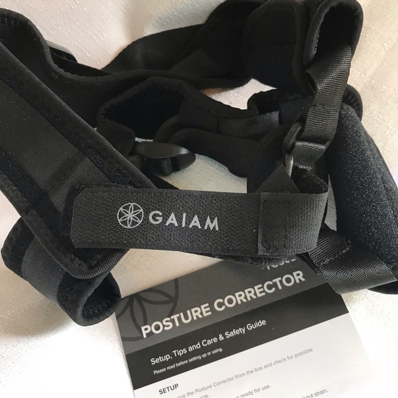 GAIAM Restore Posture Corrector Black Adjustable Clasps and Velcro NWT NIB - Picture 9 of 11